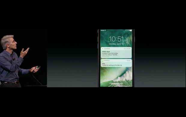 Apple zeigt iOS 10. (Bild: Apple/Screenshot: Golem.de)